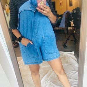 Vintage oversized overall shorts